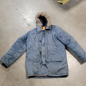 Vintage Eaton Hooded Winter Parka Jacket Coat Size medium Reg Blue